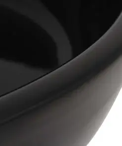 vidaXL Basin Ceramic Round Black 42×12 cm