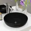 vidaXL Basin Ceramic Round Black 42×12 cm