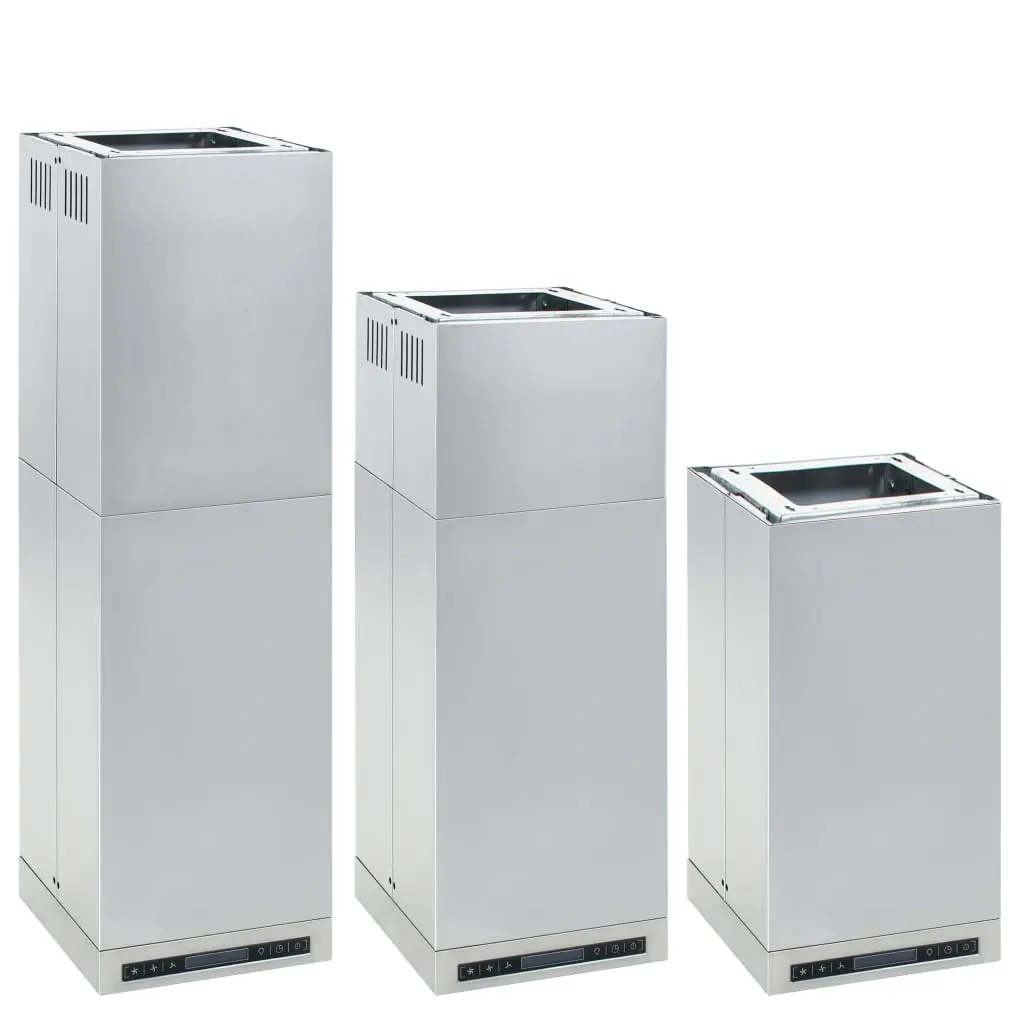 vidaXL Island Range Hood LCD Display Touch Sensor 756 m³/h LED