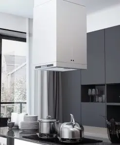 vidaXL Island Range Hood LCD Display Touch Sensor 756 m³/h LED