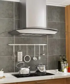 vidaXL Wall Mounted Range Hood 90 cm Stainless Steel 756 m³/h LED