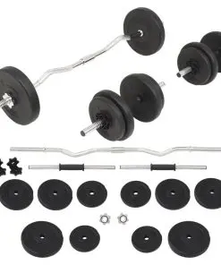 vidaXL Barbell and Dumbbell Set 30 kg