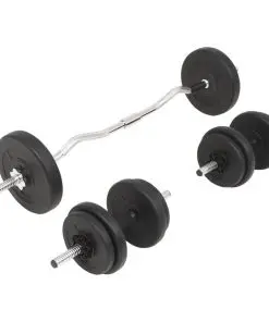 vidaXL Barbell and Dumbbell Set 30 kg