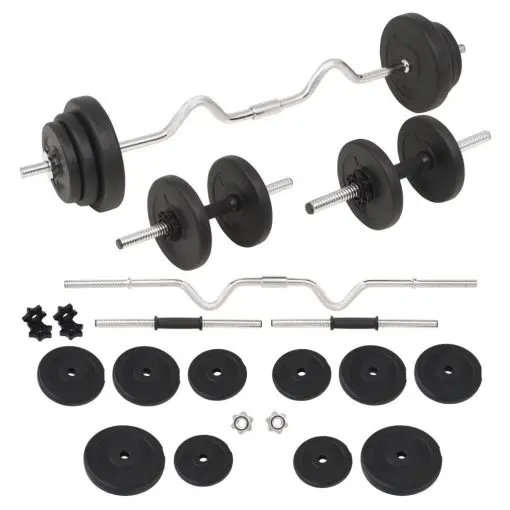 vidaXL Barbell and Dumbbell Set 30 kg