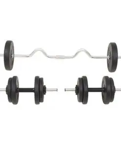 vidaXL Barbell and Dumbbell Set 30 kg