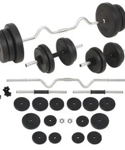 vidaXL Barbell and Dumbbell Set 60 kg