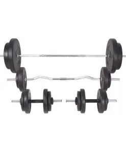 vidaXL Barbell and Dumbbell Set 90 kg