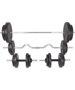 vidaXL Barbell and Dumbbell Set 90 kg