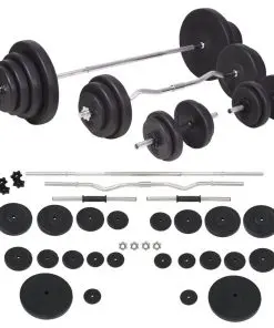 vidaXL Barbell and Dumbbell Set 120 kg