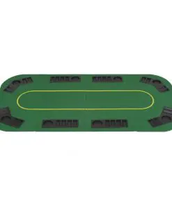 vidaXL 8-Player Folding Poker Tabletop 4 Fold Rectangular Green