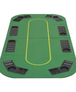 vidaXL 8-Player Folding Poker Tabletop 4 Fold Rectangular Green