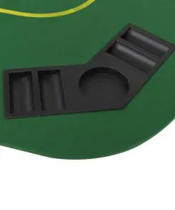 vidaXL 8-Player Folding Poker Tabletop 4 Fold Rectangular Green