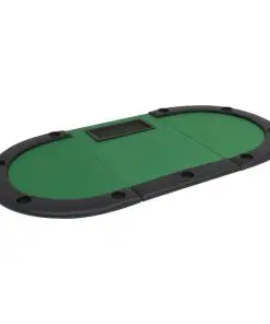vidaXL 9-Player Folding Poker Table 3 Fold Oval Green