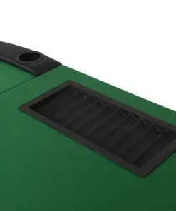 vidaXL 9-Player Folding Poker Table 3 Fold Oval Green