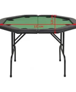 vidaXL 8-Player Folding Poker Table 2 Fold Octagonal Green