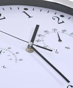 vidaXL Wall Clock with Quartz Movement Hygrometer and Thermometer 30 cm White