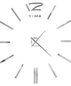 vidaXL 3D Wall Clock Modern Design 100 cm XXL Silver