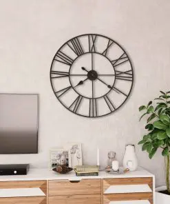vidaXL Vintage Wall Clock with Quartz Movement Metal 80 cm XXL