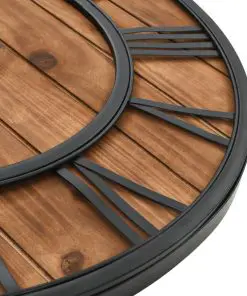 vidaXL Vintage Wall Clock with Quartz Movement Wood and Metal 60 cm XXL