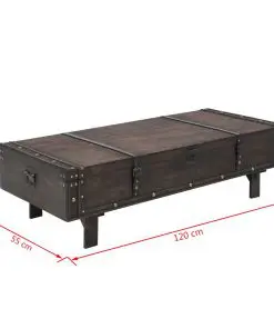 vidaXL Coffee Table Solid Wood Vintage Style 120x55x35 cm