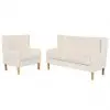 vidaXL Sofa Set 2 Pieces Fabric Cream White