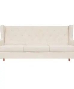 vidaXL Sofa Set 2 Pieces Fabric Cream White