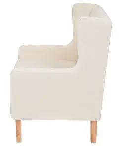 vidaXL Sofa Set 2 Pieces Fabric Cream White