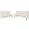 vidaXL Sofa Set 2 Pieces Fabric Cream White