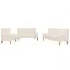 vidaXL Sofa Set 3 Pieces Fabric Cream White vidaXL Sofa Set 3 Pieces Fabric Cream White