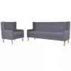 vidaXL Sofa Set 2 Pieces Fabric Grey