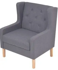 vidaXL Sofa Set 2 Pieces Fabric Grey