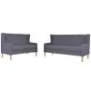 vidaXL Sofa Set 2 Pieces Fabric Grey