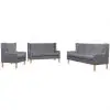 vidaXL Sofa Set 3 Pieces Fabric Grey
