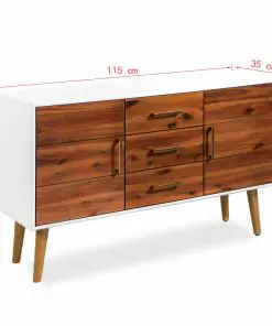 vidaXL Sideboard Solid Acacia Wood 115x35x70 cm