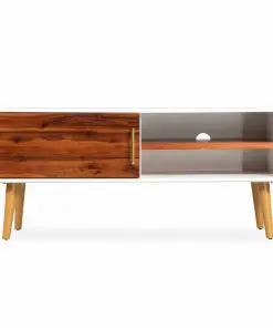 vidaXL TV Cabinet Solid Acacia Wood 120x35x45 cm