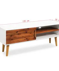 vidaXL TV Cabinet Solid Acacia Wood 120x35x45 cm