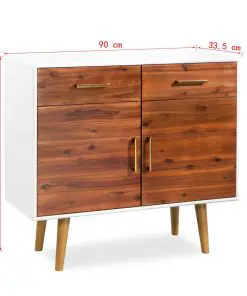 vidaXL Sideboard Solid Acacia Wood 90×33.5×83 cm