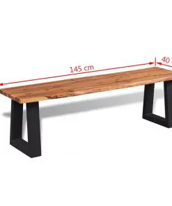vidaXL Bench Solid Acacia Wood 145 cm