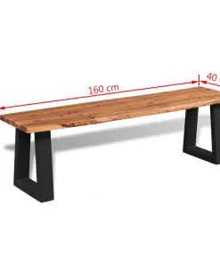vidaXL Bench Solid Acacia Wood 160 cm