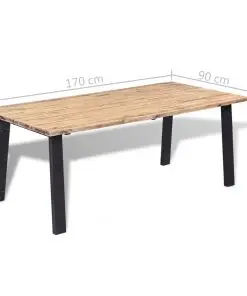 vidaXL Dining Table Solid Acacia Wood 170x90x75 cm