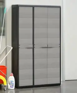 vidaXL Garden Storage Cabinet with 4 Shelves Black and Grey
