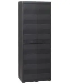 vidaXL Garden Storage Cabinet with 3 Shelves Black