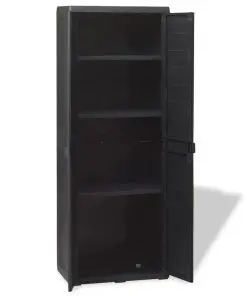 vidaXL Garden Storage Cabinet with 3 Shelves Black