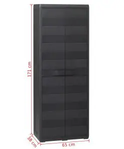 vidaXL Garden Storage Cabinet with 3 Shelves Black