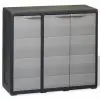 vidaXL Garden Storage Cabinet with 2 Shelves Black and Grey