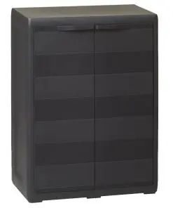 vidaXL Garden Storage Cabinet with 1 Shelf Black