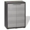 vidaXL Garden Storage Cabinet with 1 Shelf Black and Grey vidaXL Garden Storage Cabinet with 1 Shelf Black and Grey