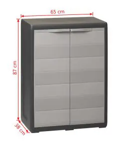 vidaXL Garden Storage Cabinet with 1 Shelf Black and Grey