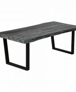 vidaXL Coffee Table Solid Mindi Wood 102x56x41 cm Grey