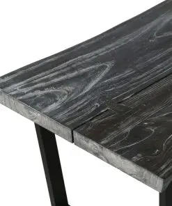vidaXL Coffee Table Solid Mindi Wood 102x56x41 cm Grey